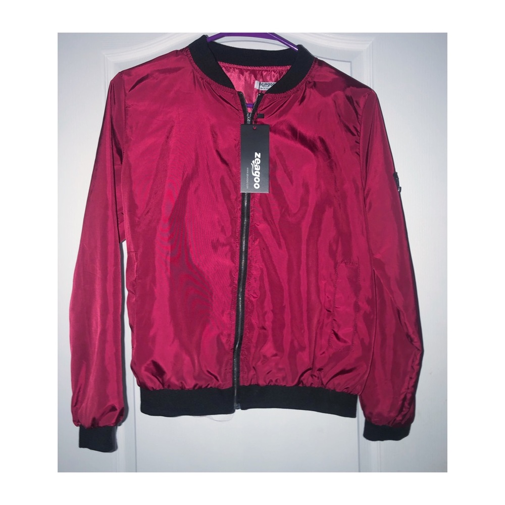 *NWT* Burgundy Bomber Jacket